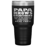 Papa Know Everything Vintage Grandpa Daddy Tumbler Tumblers dad, family- Nichefamily.com