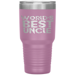 Worlds Best Uncle Fathers Day Gift Dad Husband Tumbler Tumblers dad, family- Nichefamily.com