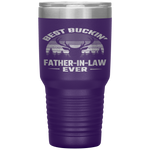 Best Buckin' Father in law Ever Deer Hunting bucking Funny Tumbler Tumblers dad, family- Nichefamily.com